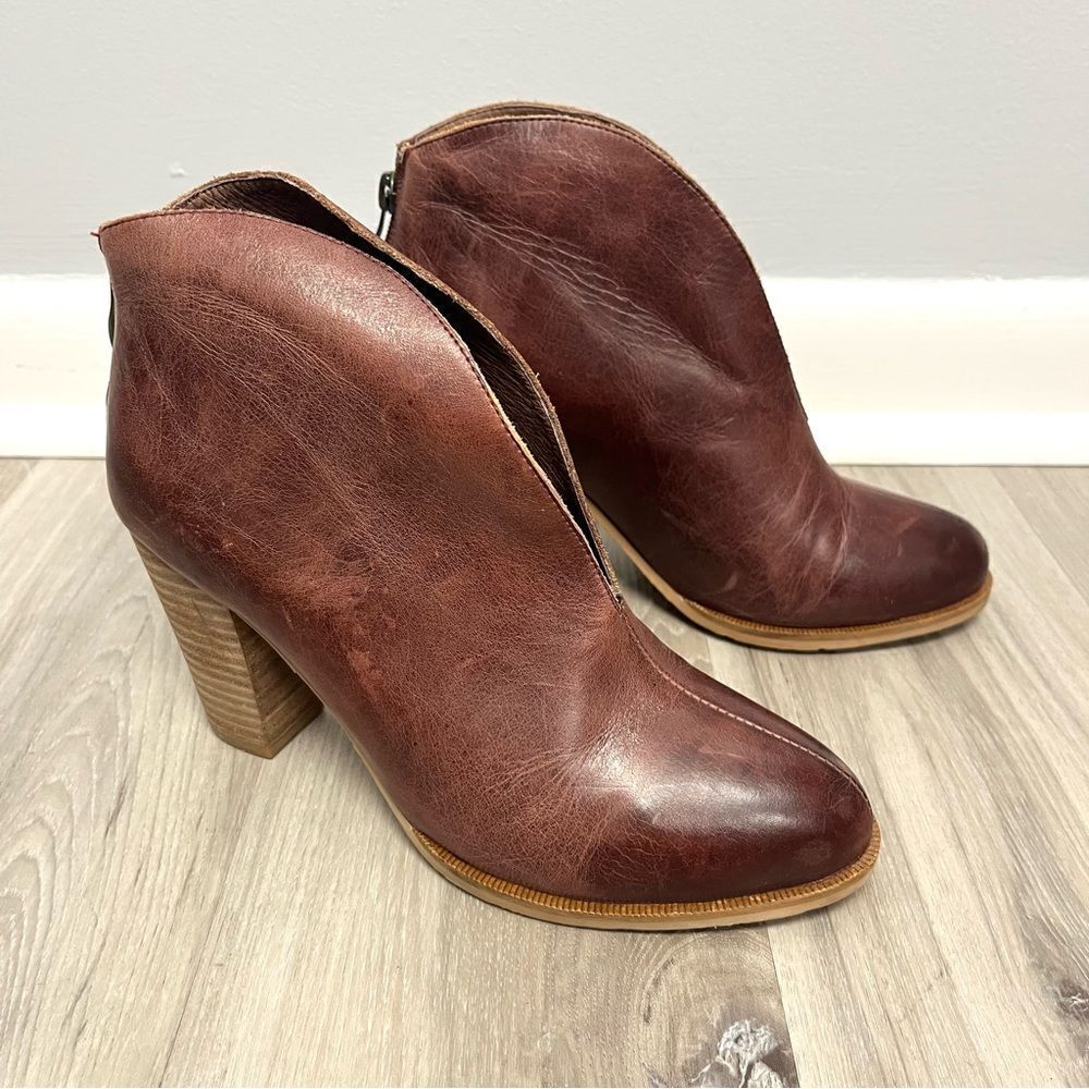 Antelope Boots Women’s EU 38 / US 7-7.5 Brown Leather Slit Heeled Ankle‎